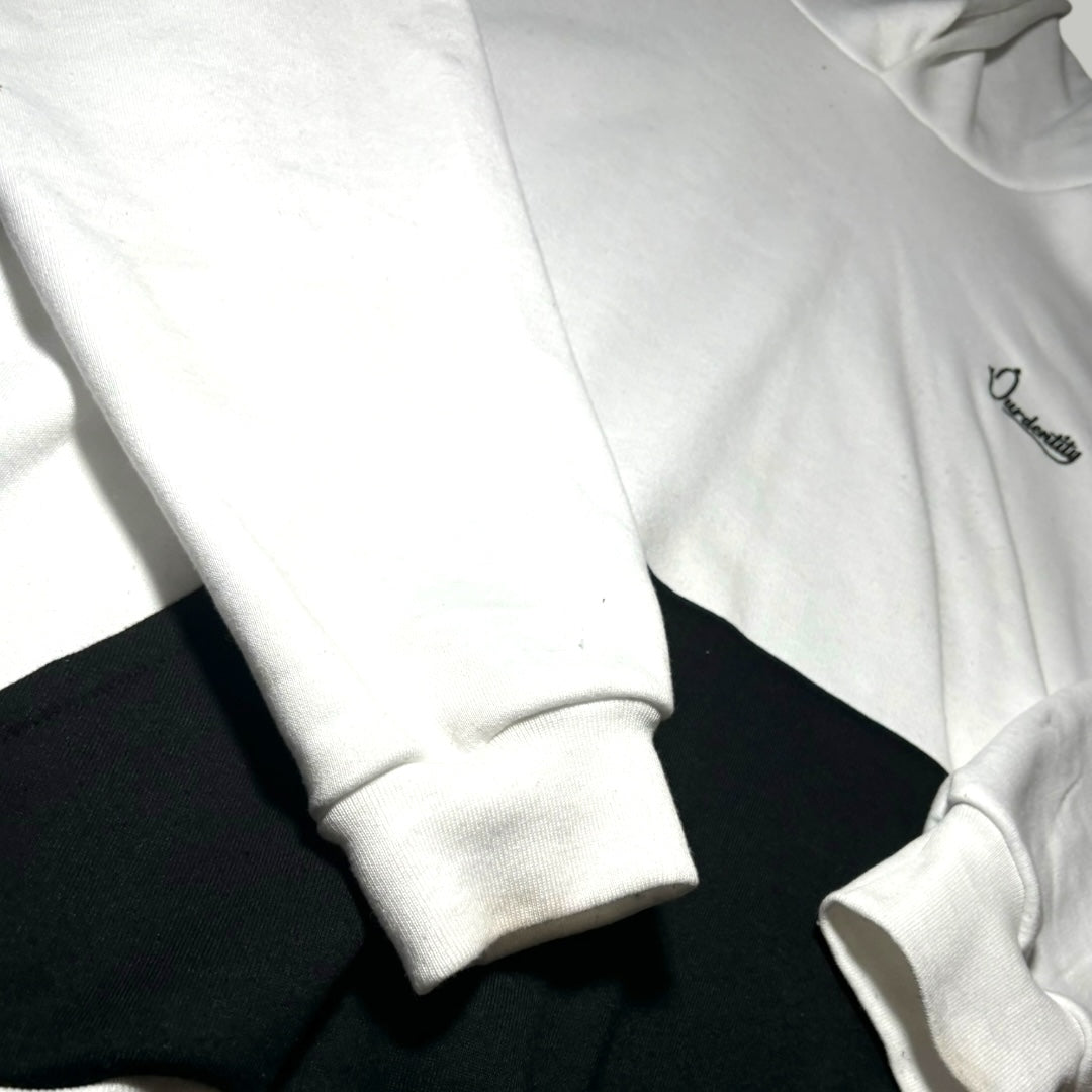 White and Black Overhead Hoodie