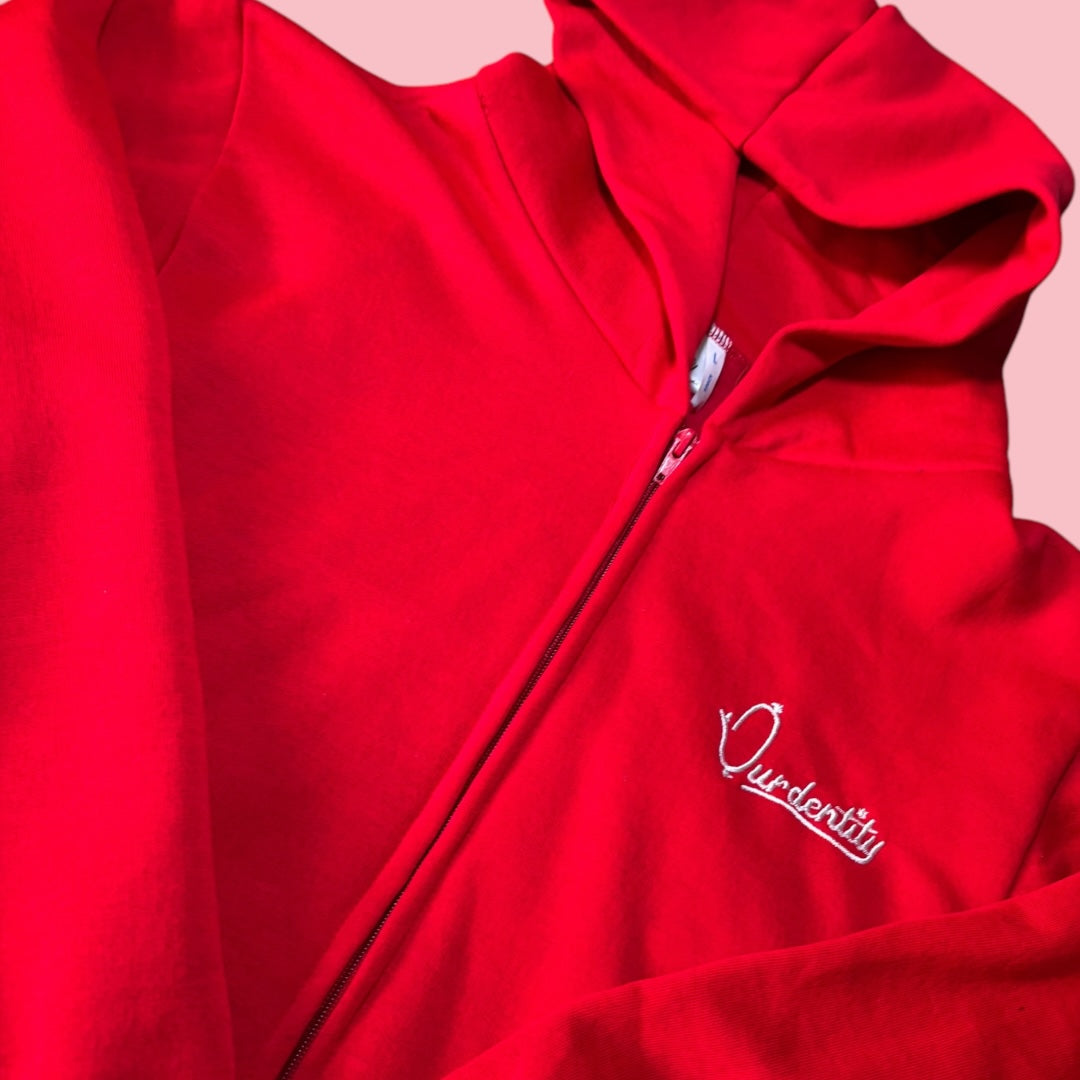 Red Full Zip Hoodie
