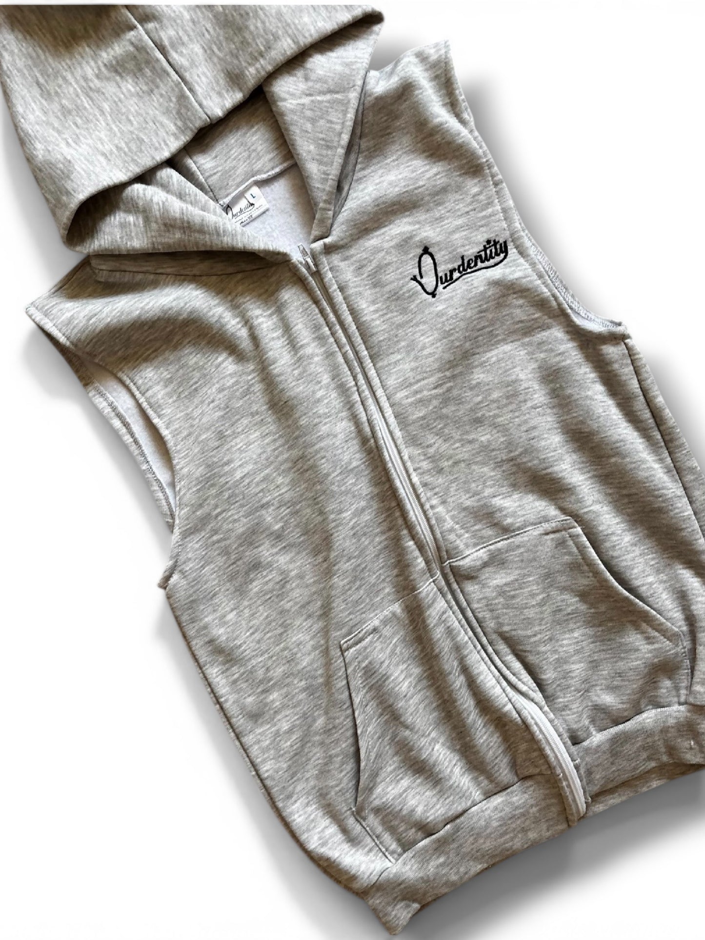 Silver Grey Signature Sleeveless Hoodie