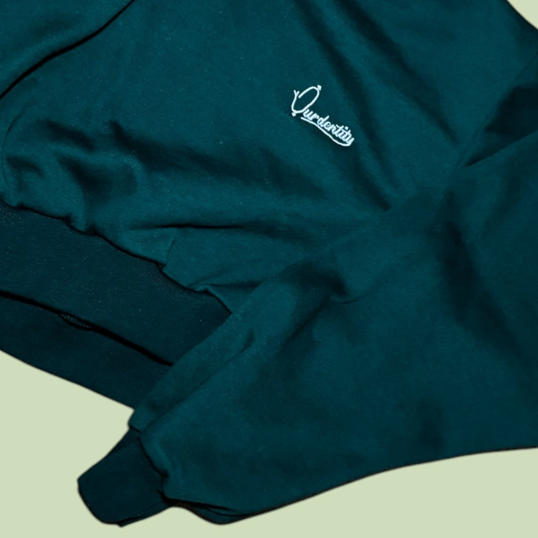 Forest Green Crop Overhead Hoodie