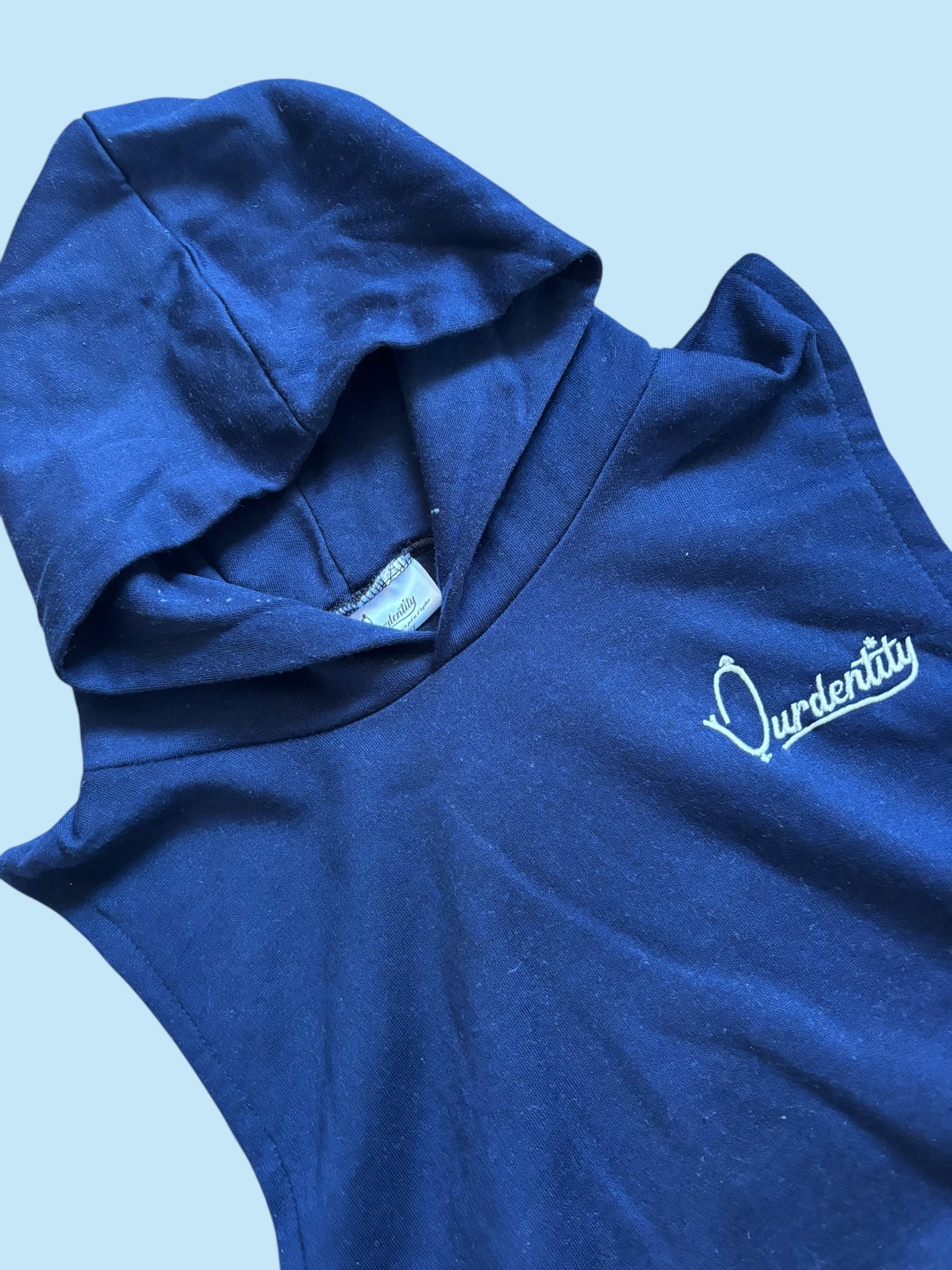 Navy Blue Sleeveless Hoodie