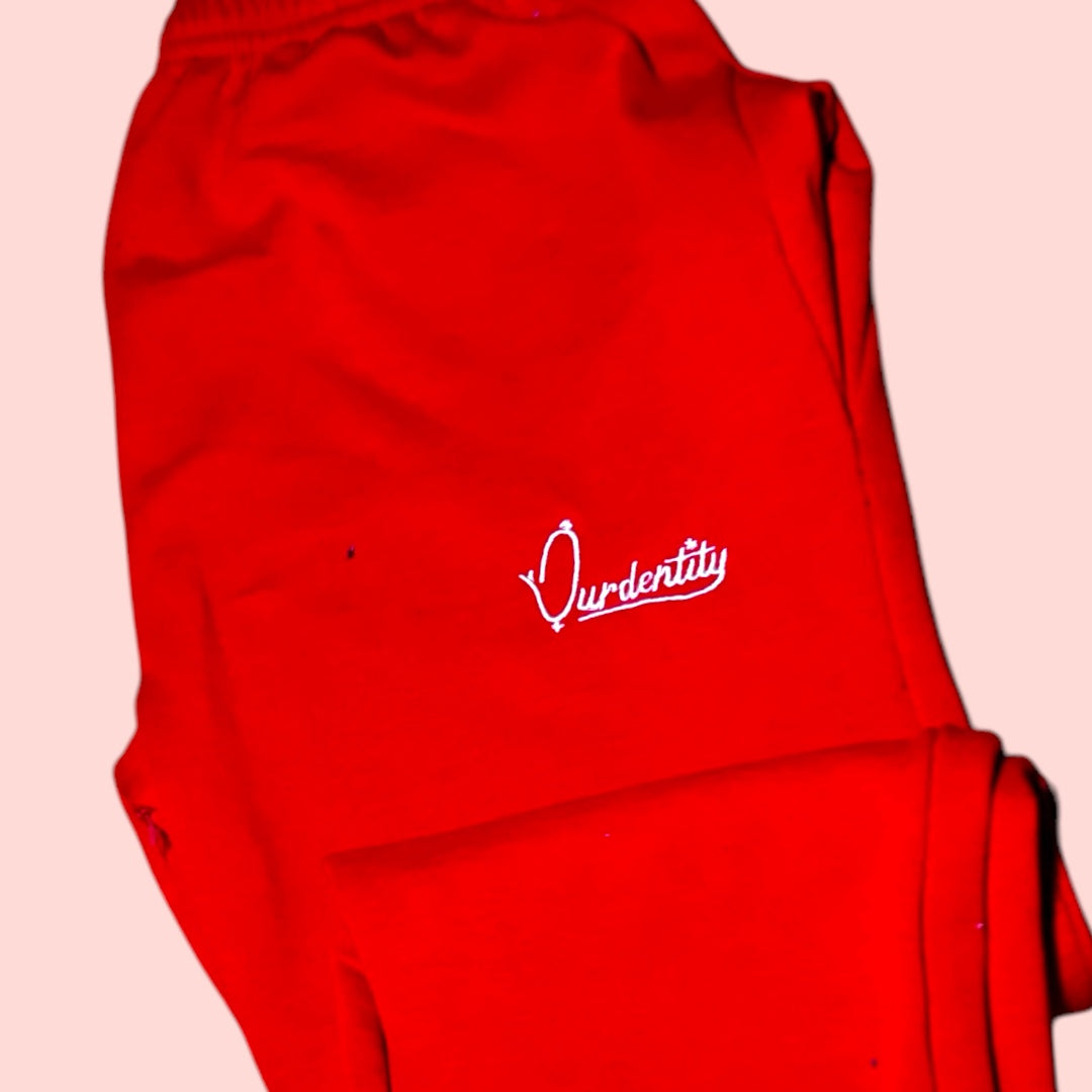 Red Cuffed Tracksuit Bottoms