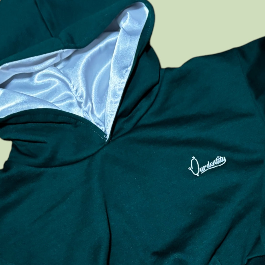 Forest Green Crop Overhead Hoodie