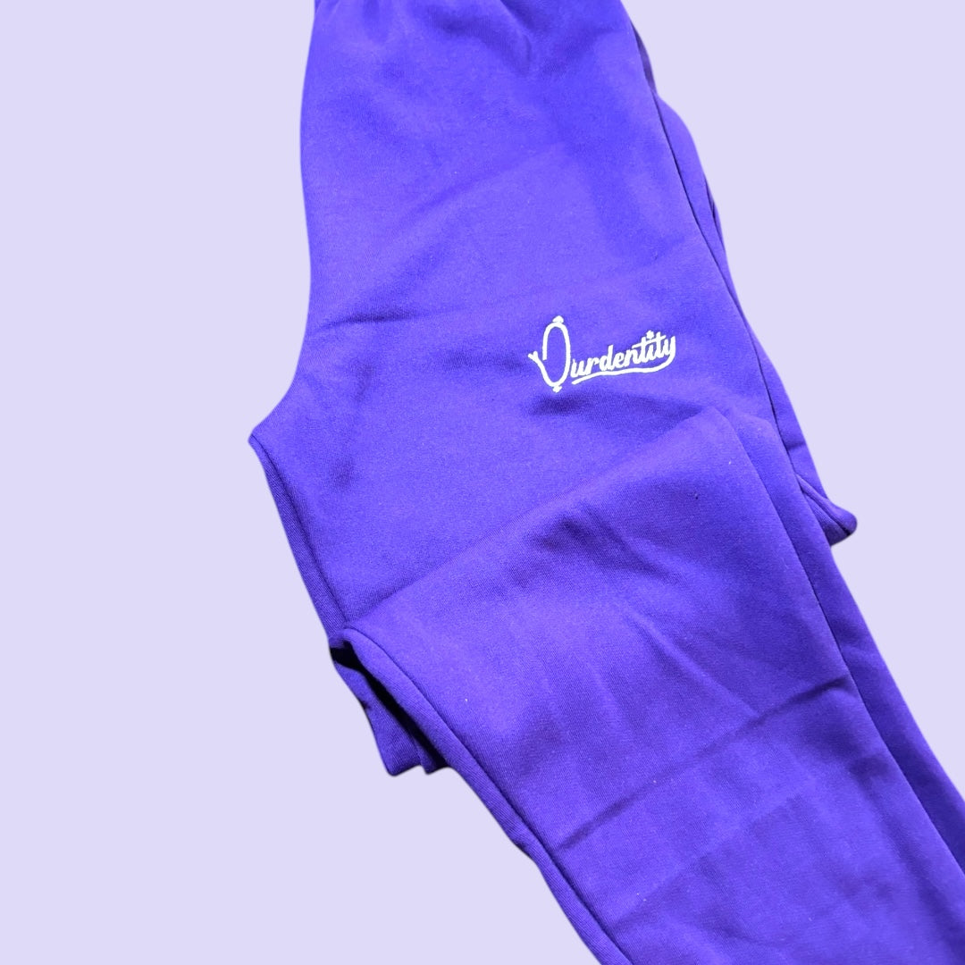Purple Zip Tracksuit with Open Ankle Bottoms