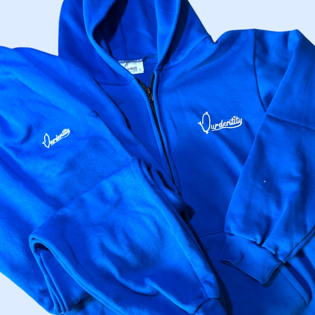 Royal Blue Full Zip Cuffed Bottom Tracksuit