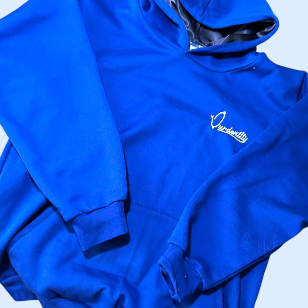 Satin Lined Royal Blue Overhead Hoodie
