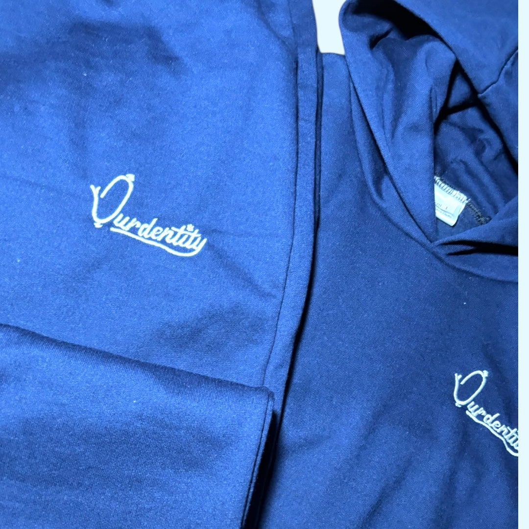Navy Blue Overhead Tracksuit with Open Ankle Bottoms