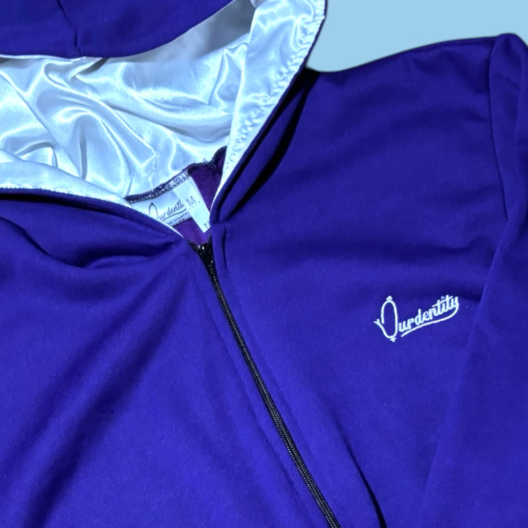 Purple Crop Zip Hoodie
