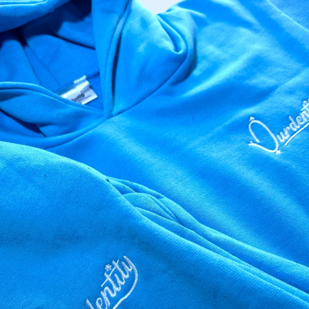 Sky Blue Overhead Tracksuit with Open Ankle Bottoms