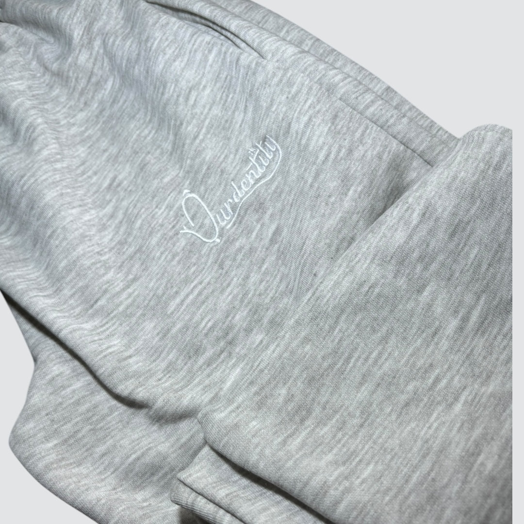 Smoke Grey Open Ankle Tracksuit Bottoms