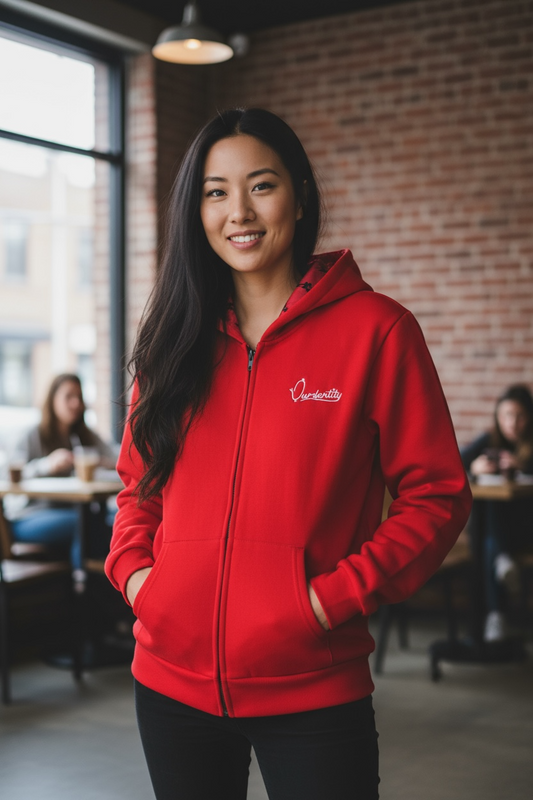 Red Full Zip Hoodie