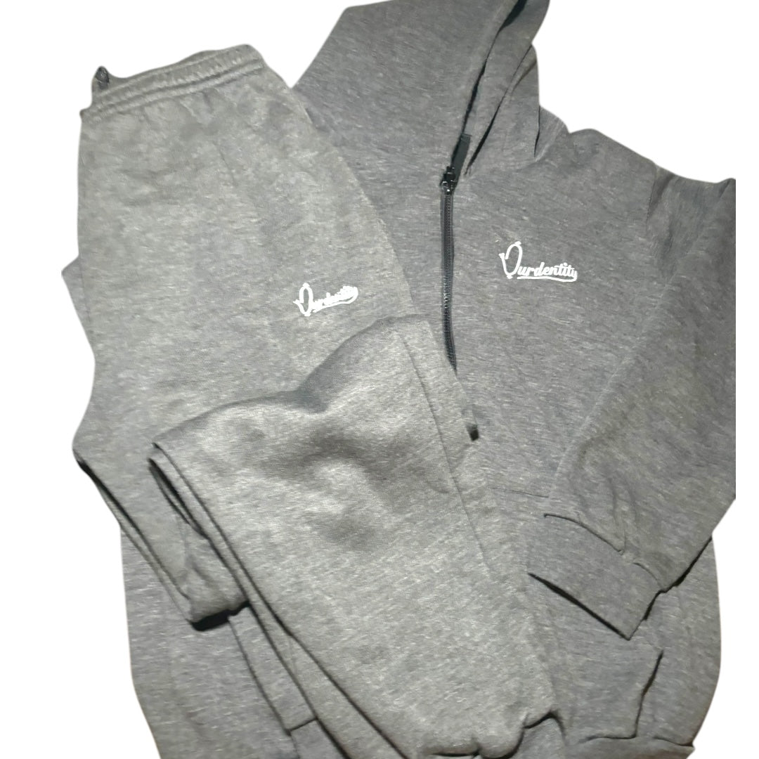 Raven Grey Zip Cuff Bottom Tracksuit