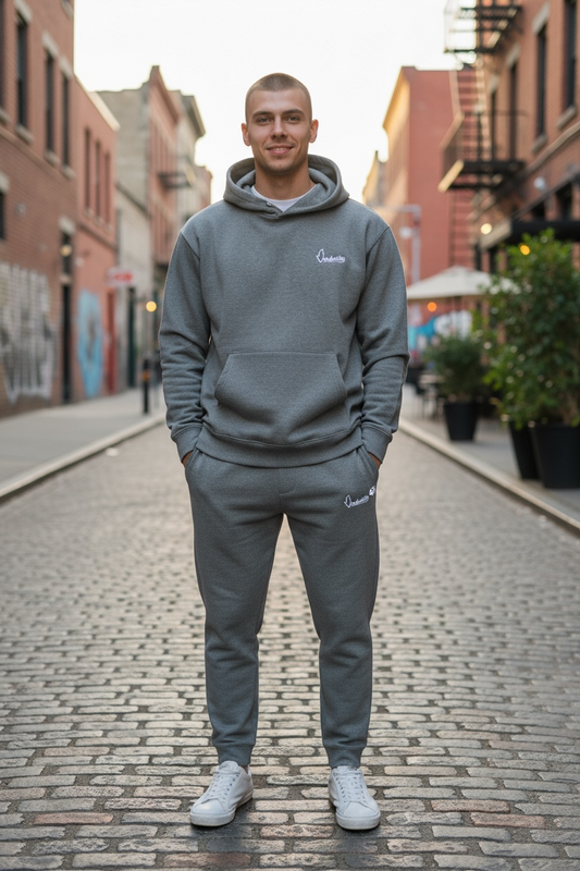 Raven Grey Overhead Cuff Bottom Tracksuit