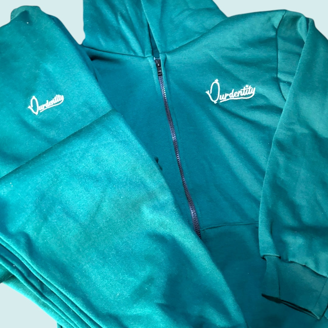 Forest Green Zip Cuffed Bottom Tracksuit