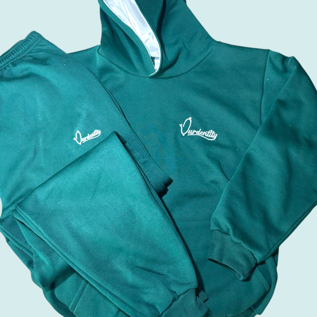 Forest Overhead Tracksuit with Satin Lined Hood and Cuffed Bottoms