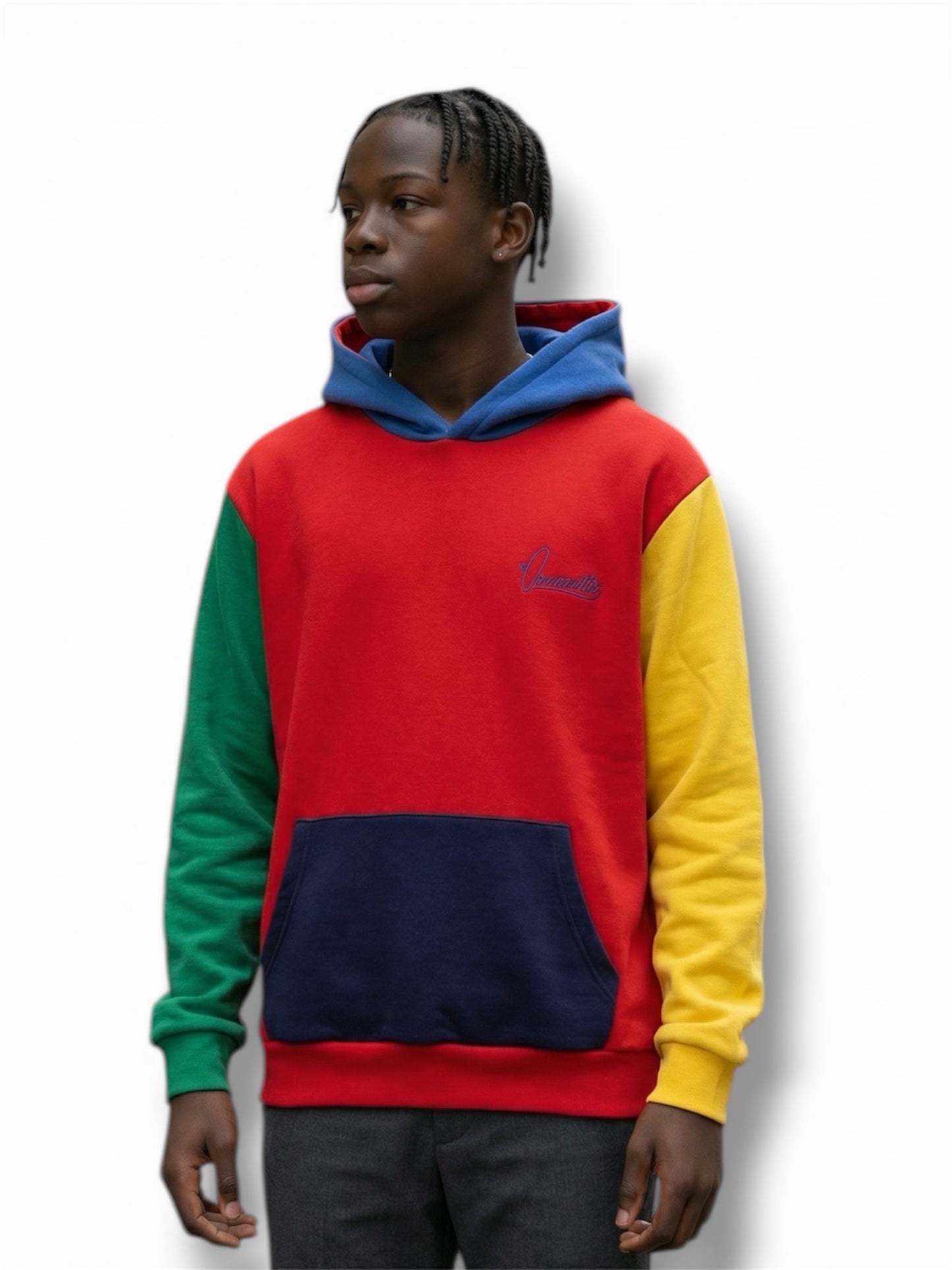 Colourblock Red Hoodie