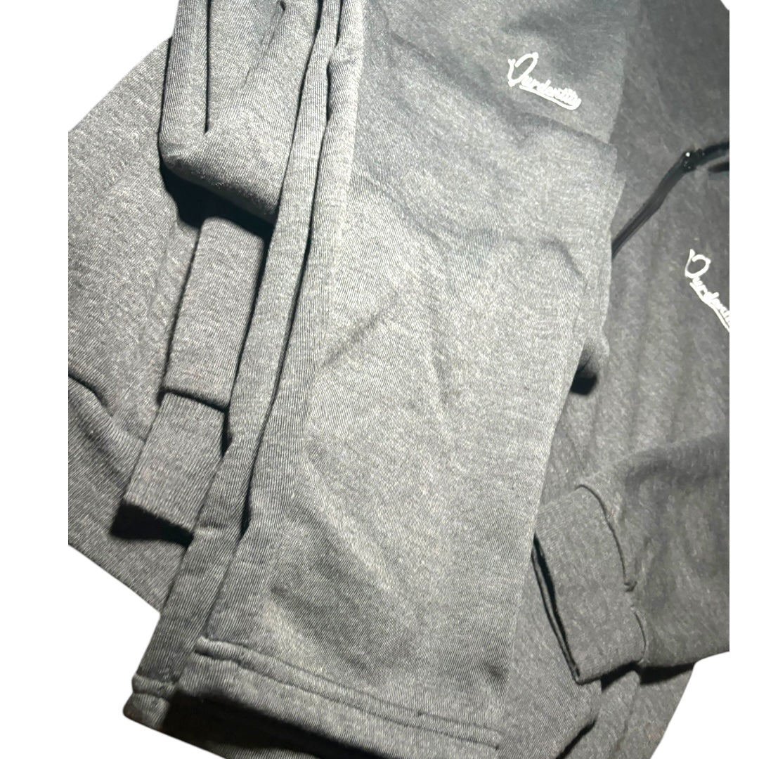 Raven Grey Zip Tracksuit with Open Ankle Bottoms