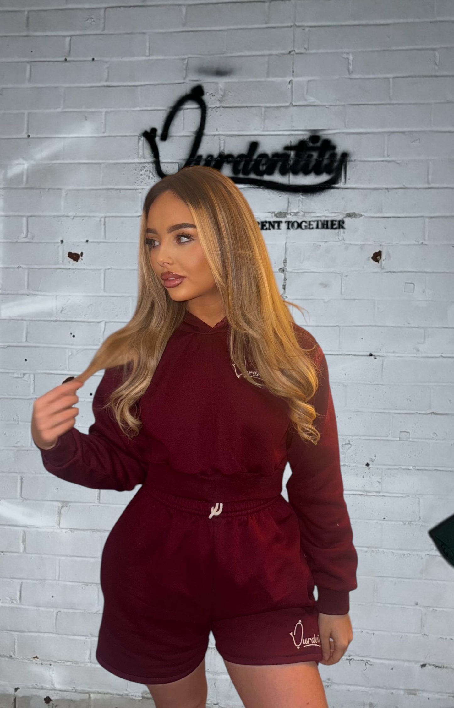 Dark Wine Loungewear Set with our Signature Satin Lined Hood