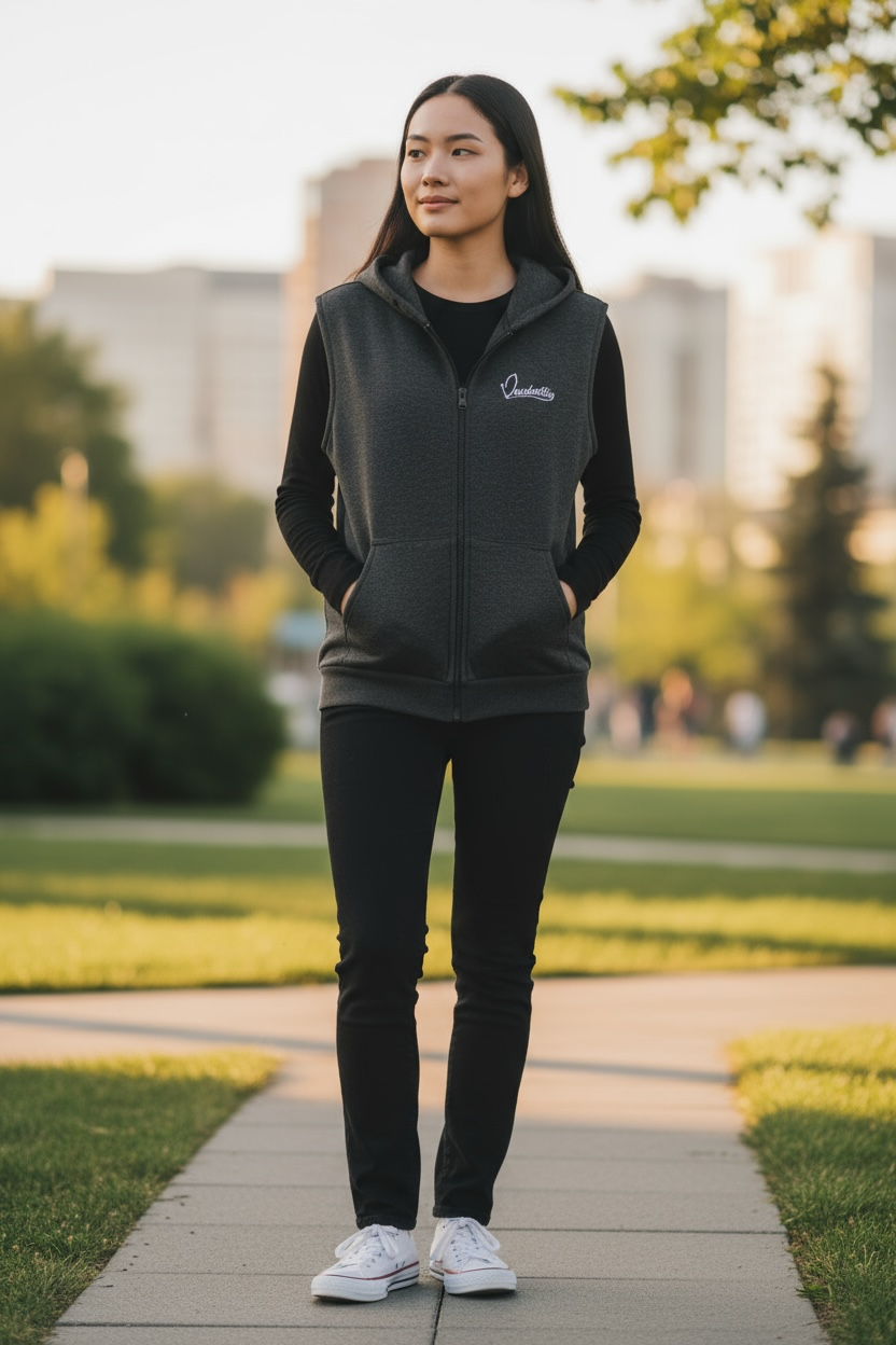 Raven Grey Sleeveless Hoodie