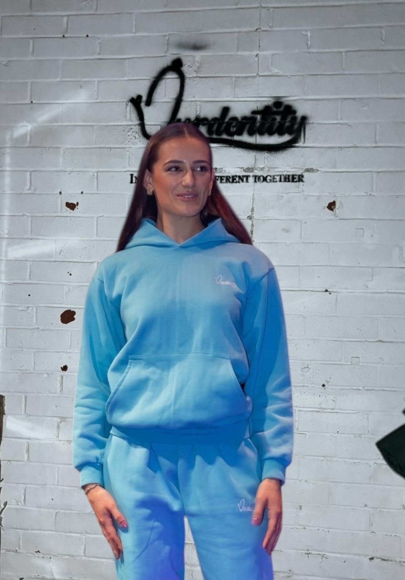 Luxe Sky Blue Tracksuit with Satin Lined Hood