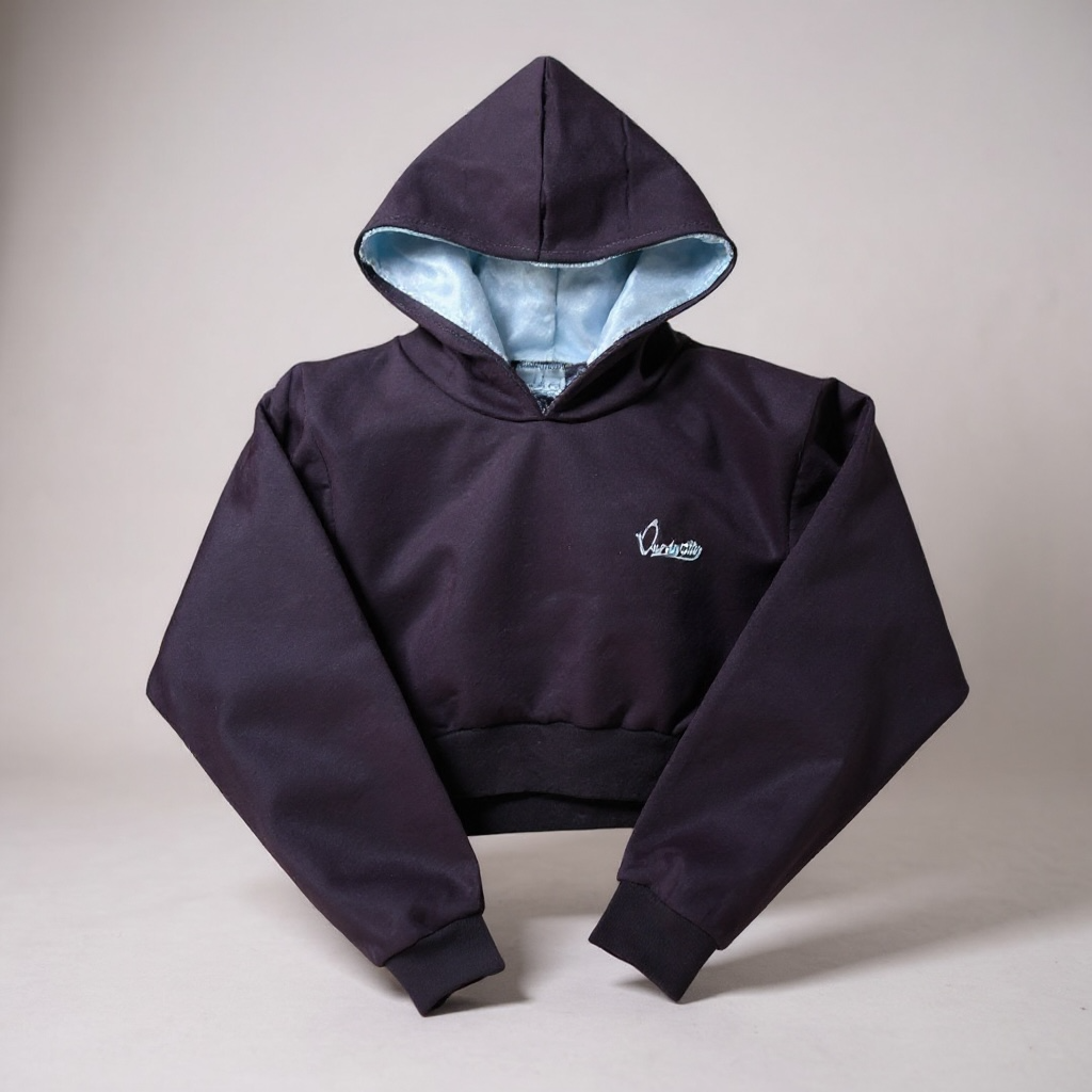 Brown Crop Overhead Hoodie