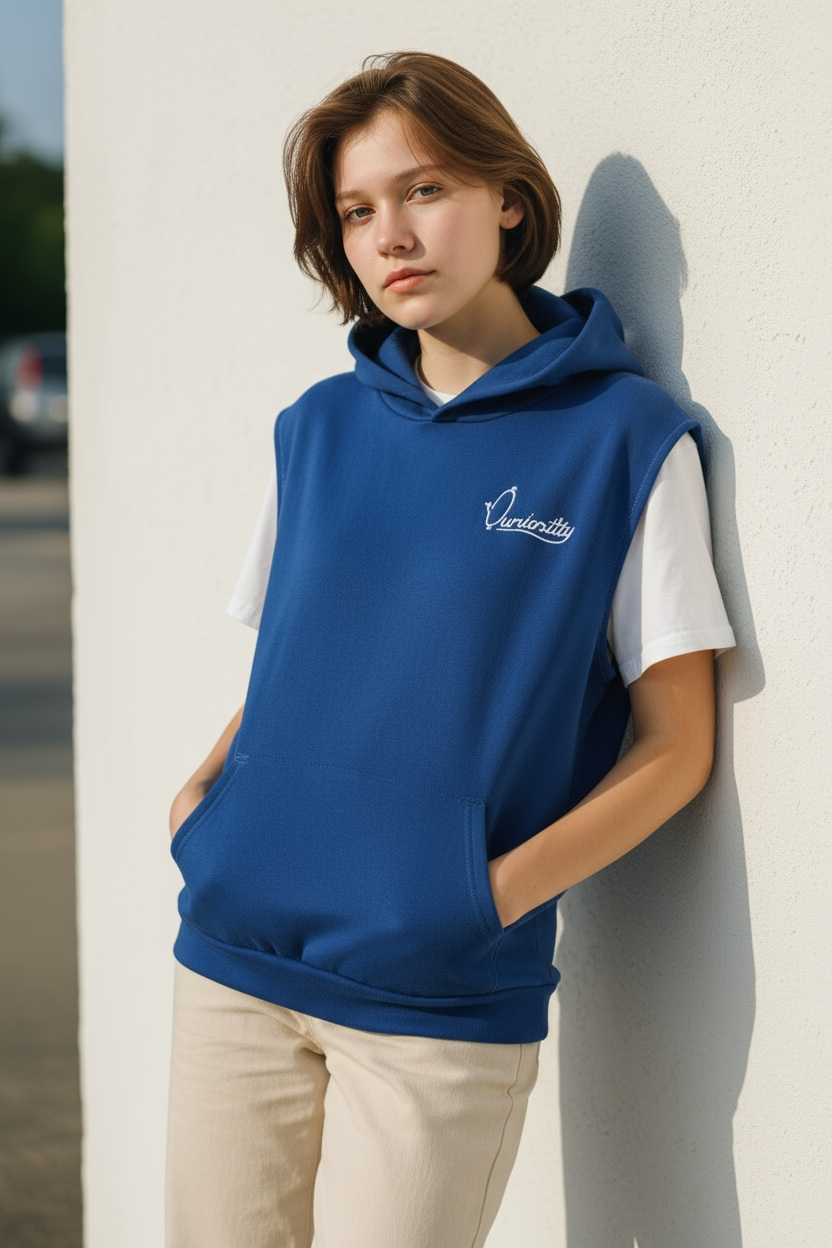 Royal Blue Sleeveless Hoodie