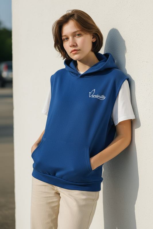 Royal Blue Sleeveless Hoodie