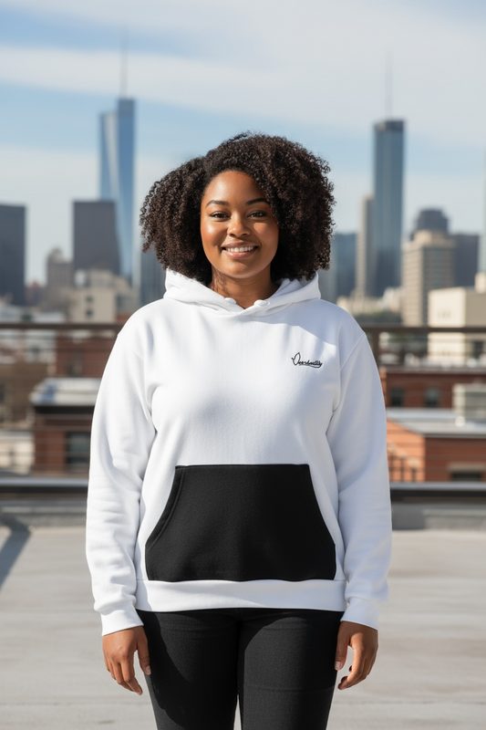 White and Black Overhead Hoodie