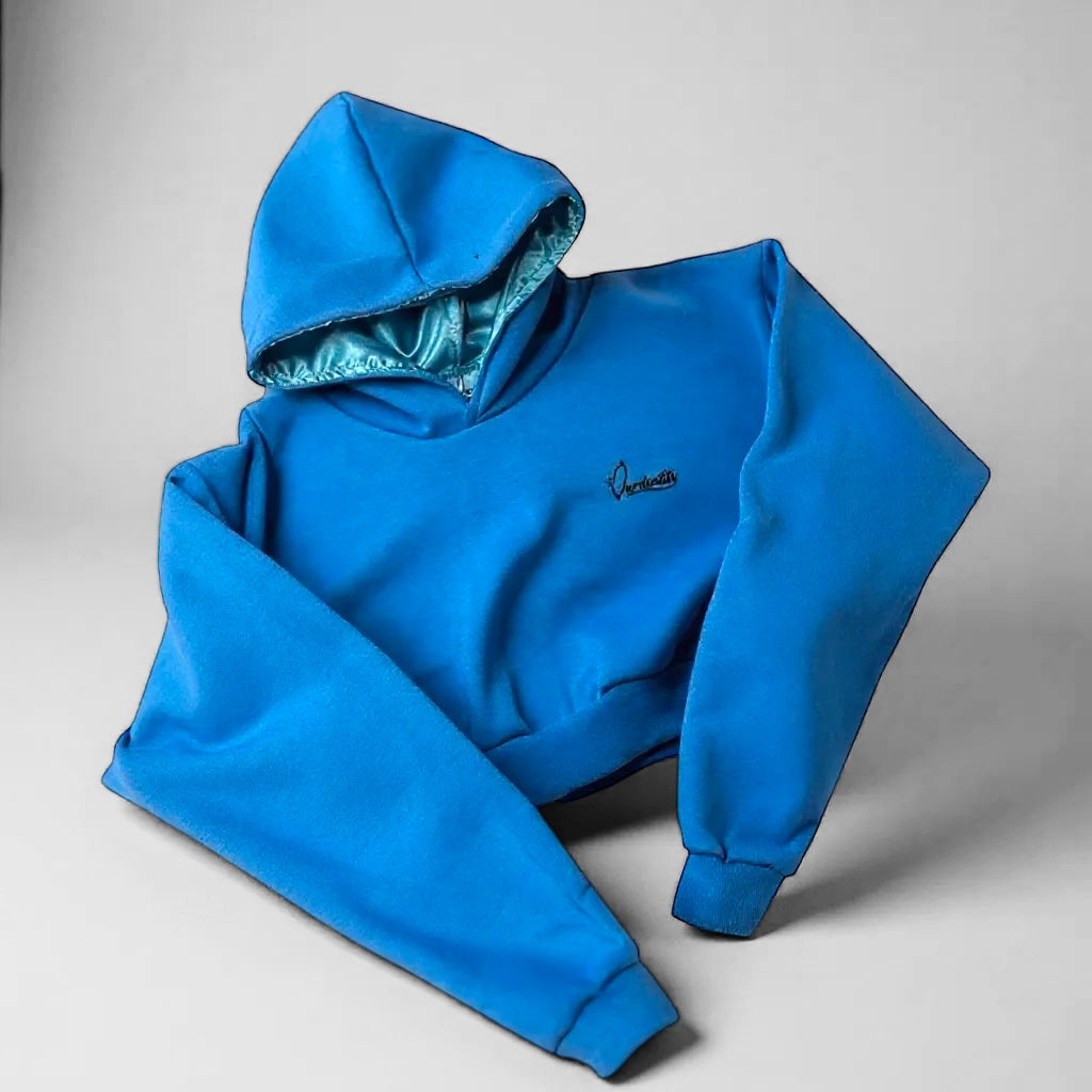 Sky Blue Crop Overhead Hoodie