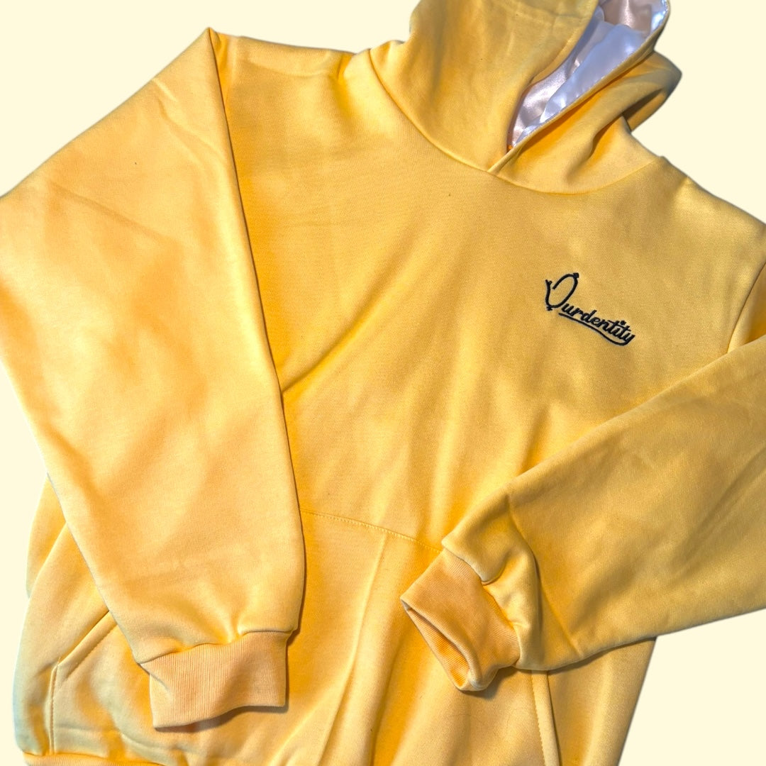 Satin Lined Yellow Overhead Hoodie