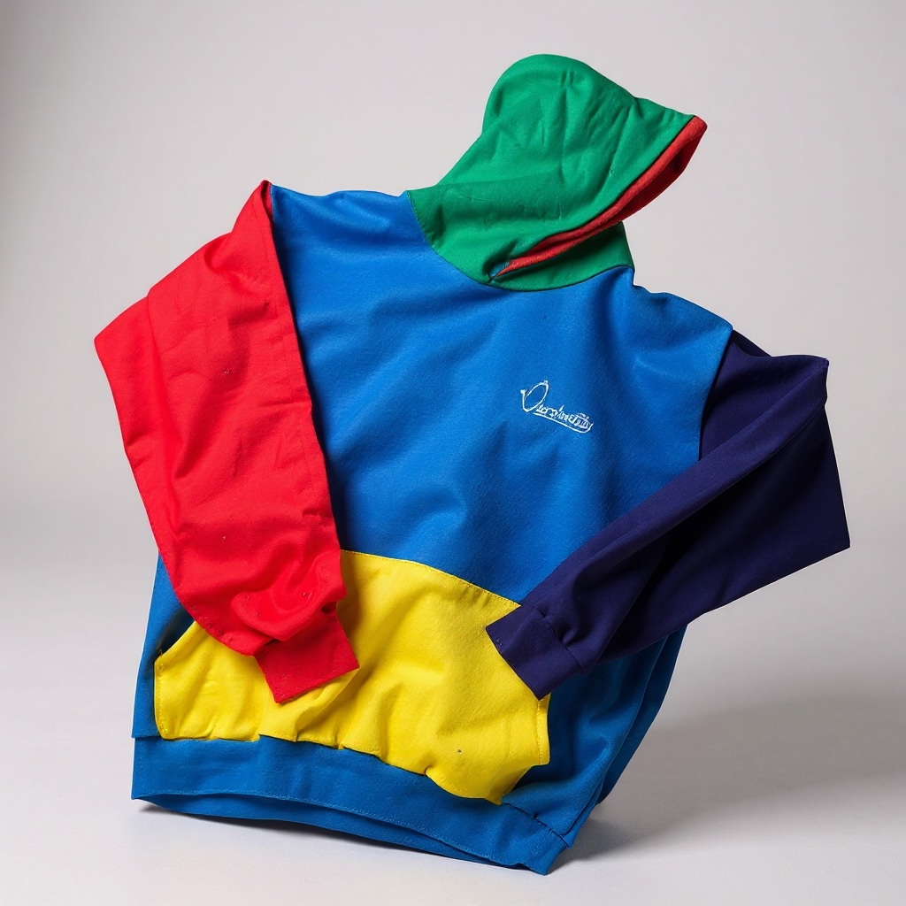 Colourblock Overhead Hoodie Blue