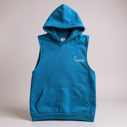 Sky Blue Sleeveless Hoodie
