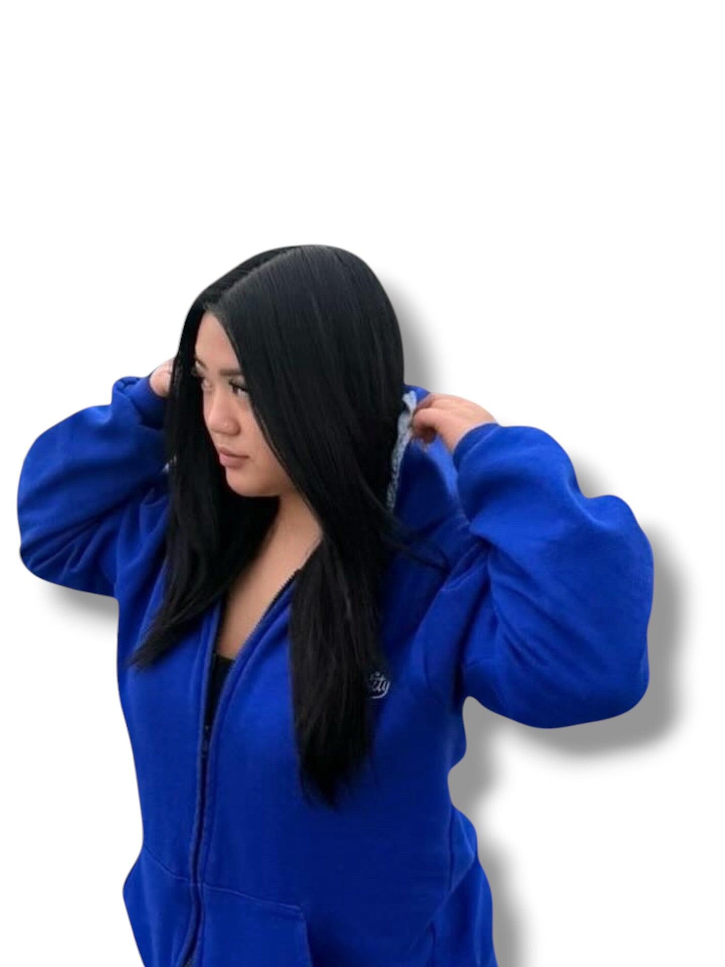 Luxe Royal Blue Tracksuit with Satin Lined Hood.