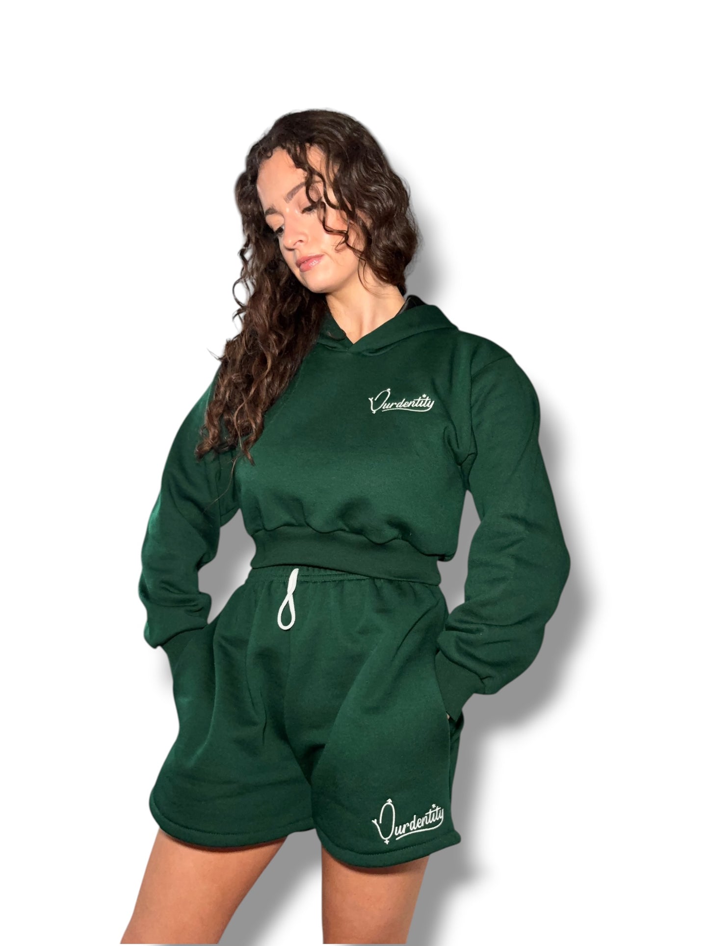 Forest Green Loungewear Set with our Signature Satin Lined Hood