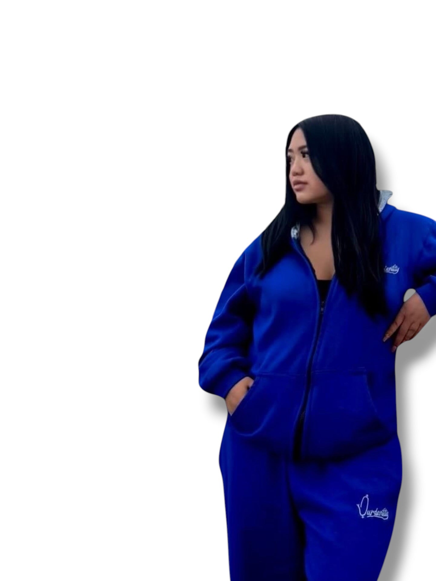 Luxe Royal Blue Tracksuit with Satin Lined Hood.