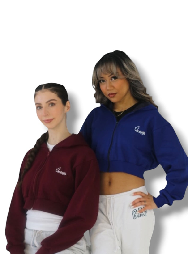 Royal Blue Luxe Crop Hoodie
