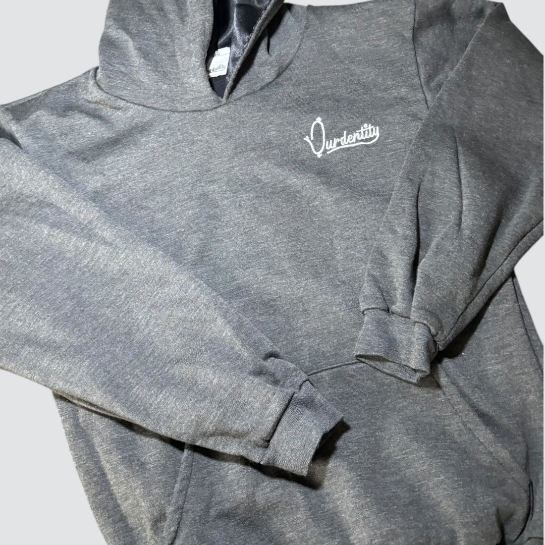 Satin Lined Raven Grey Overhead Hoodie