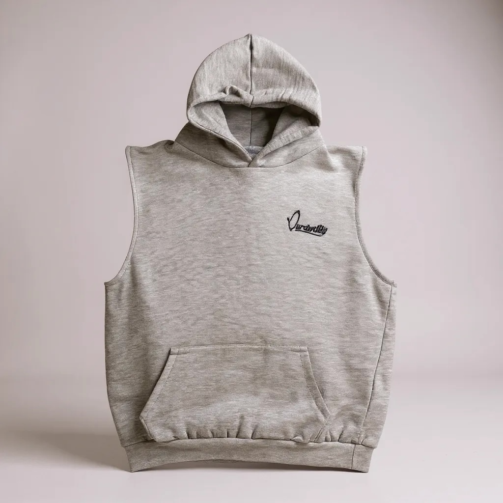 Silver Grey Overhead Sleeveless Hoodie