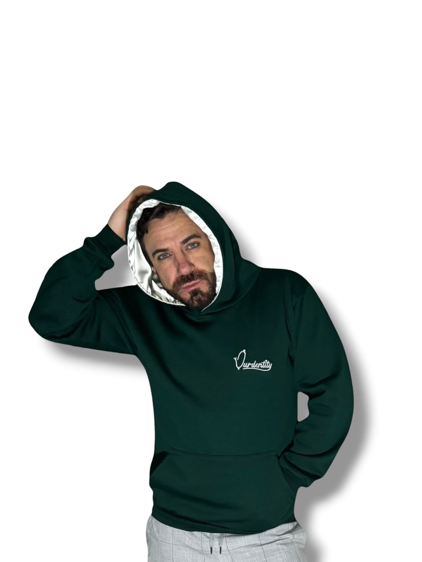 Satin Lined Forest Green Hoodie