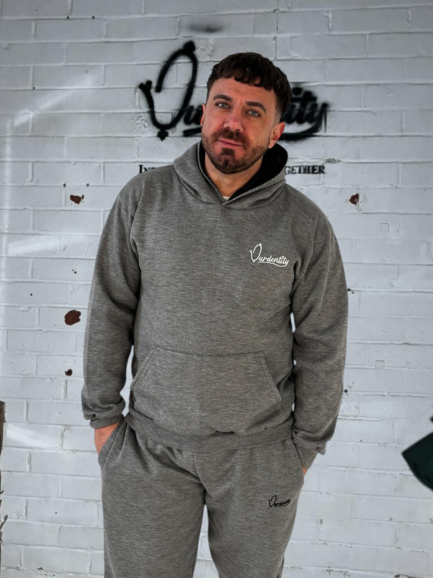 Luxe Raven Grey Tracksuit with Satin Lined Hood