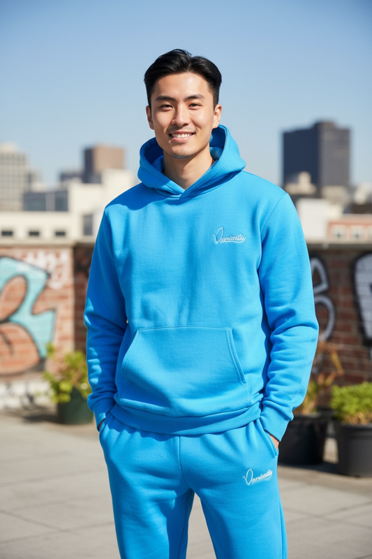 Sky Blue Overhead Cuffed Bottom Tracksuit