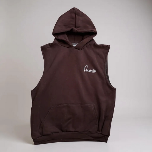Brown Sleeveless Hoodie