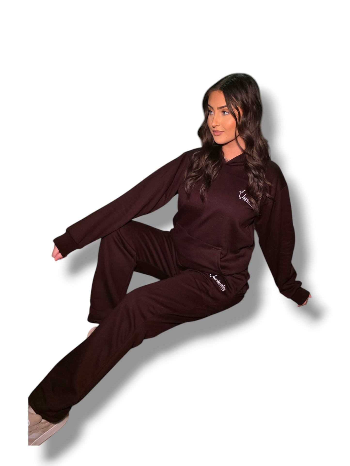 Luxe Brown Tracksuit with Satin Lined Hood