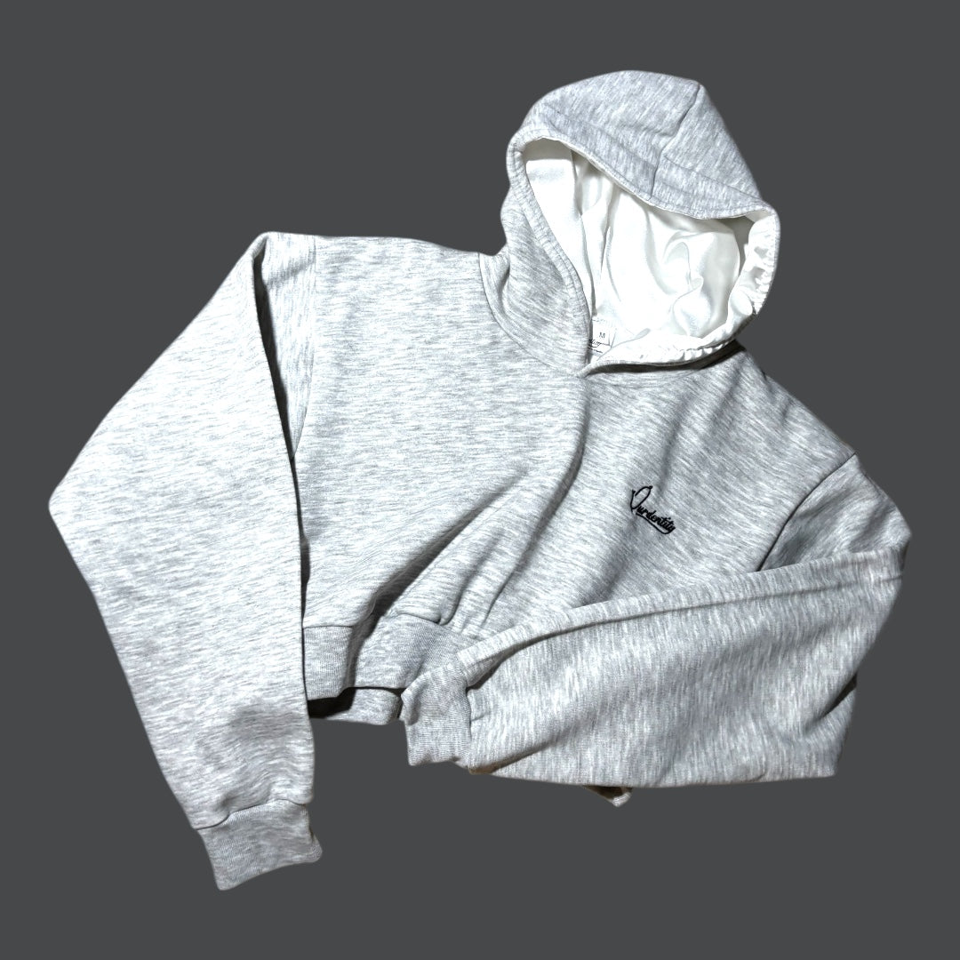 Silver Grey Crop Overhead Hoodie