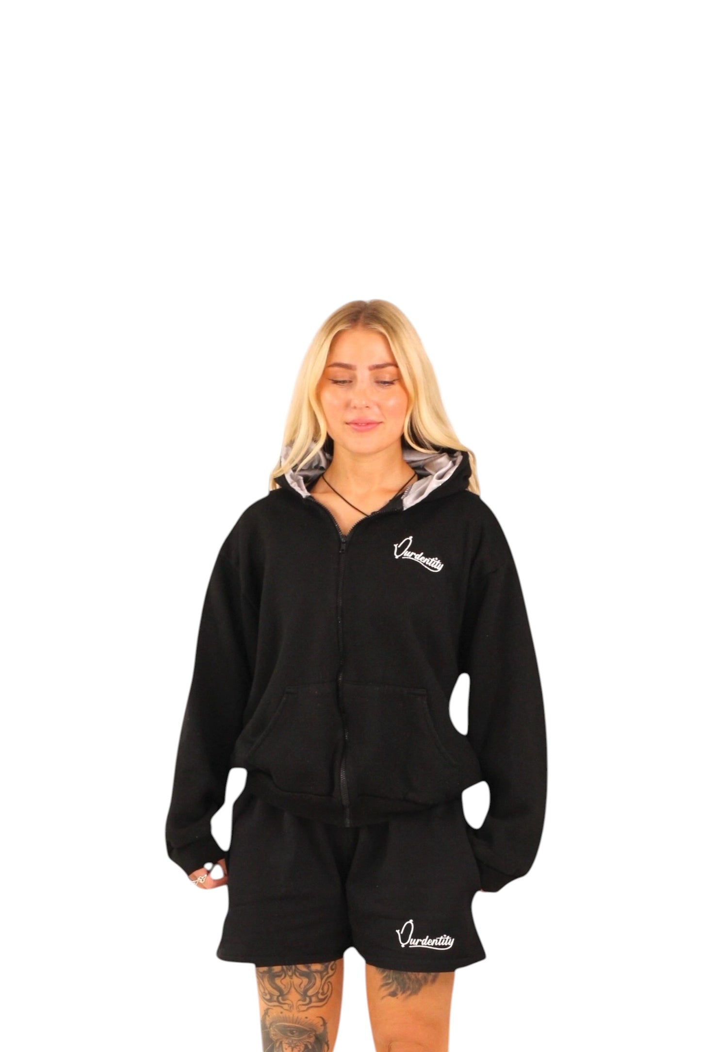 Satin Lined Black Hoodie