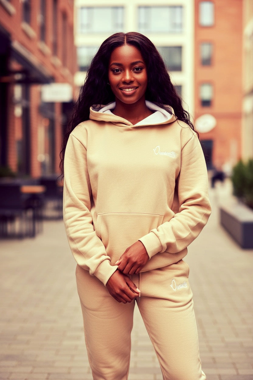 Caramel Overhead Tracksuit with Open Ankle Bottoms