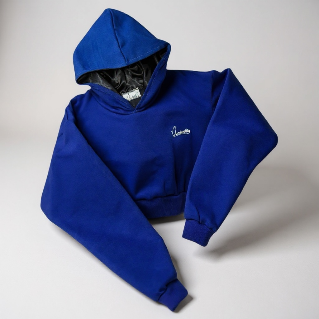 Royal Blue Crop Overhead Hoodie