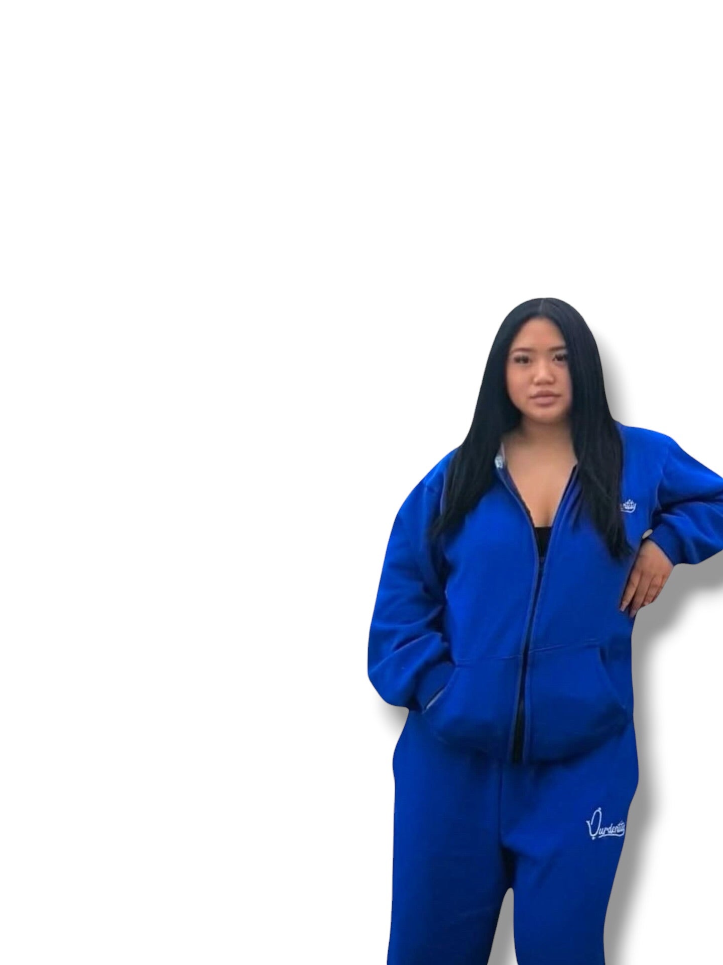 Luxe Royal Blue Tracksuit with Satin Lined Hood.