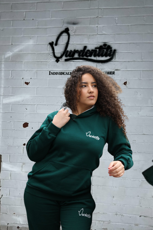 Luxe Forest Green Tracksuit with Satin Lined Hood