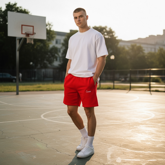 Red Tracksuit Shorts